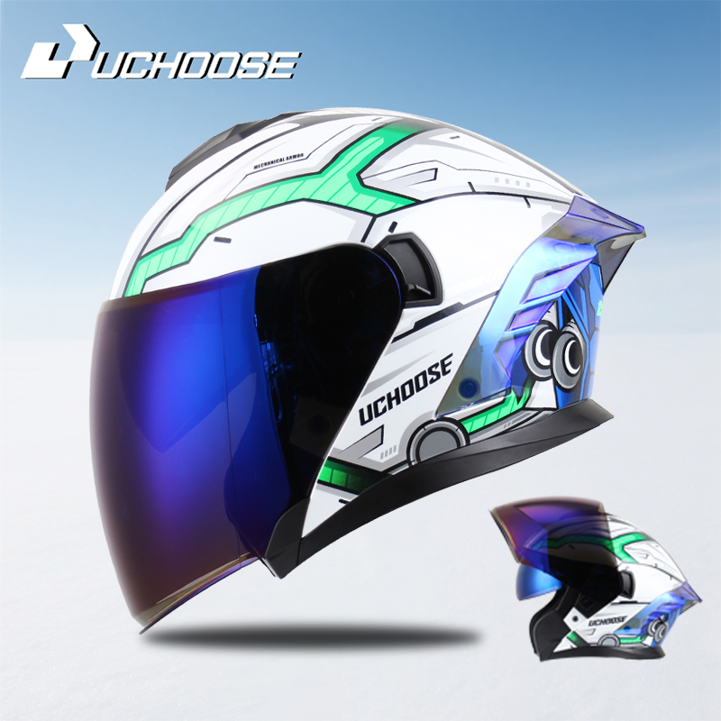 Scooter Helmet Set - 715 Motorcycle Open Face Helmet For