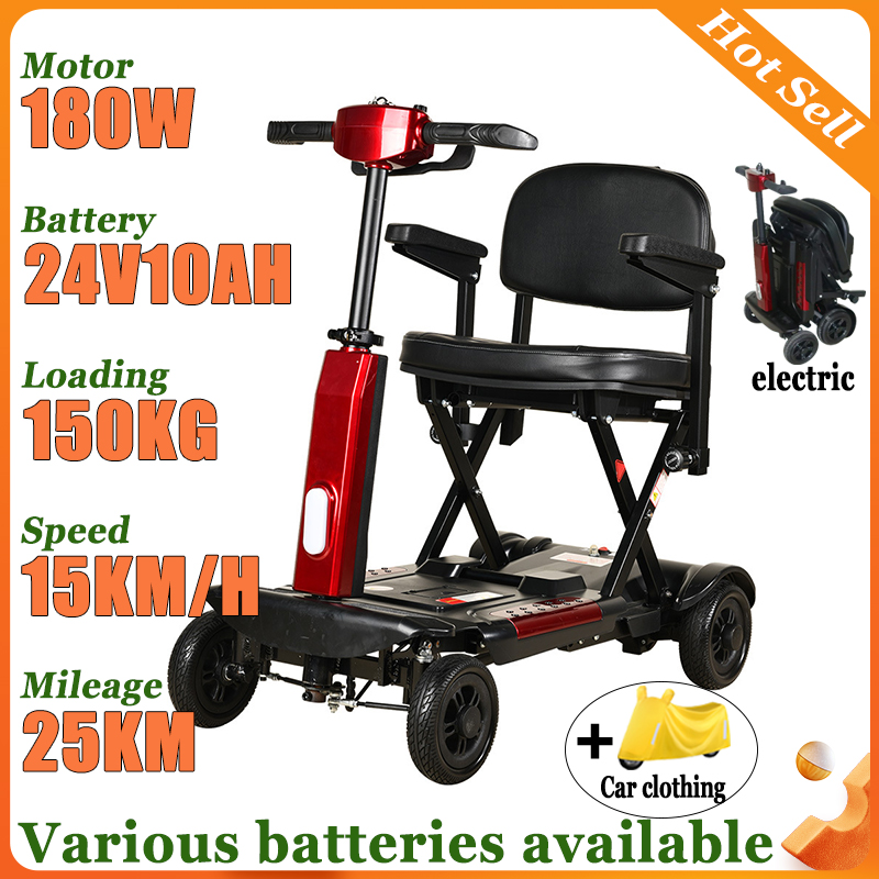 NEW 4-wheeled Elderly Disabled - Folding Electric Scooter review and price