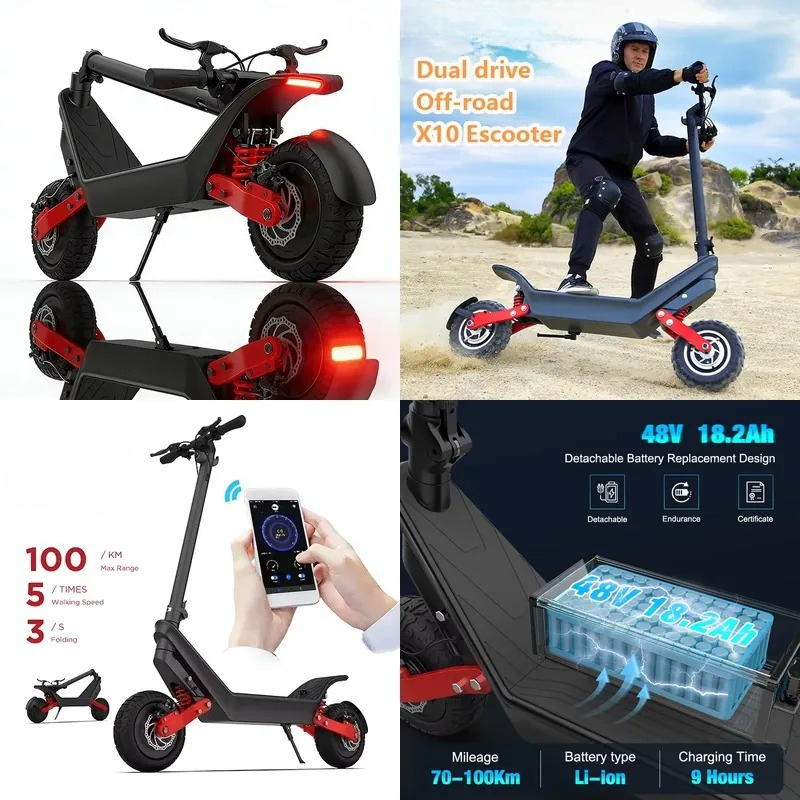Powerful 2000W Dual Motor X10  - Electric Scooter Adults review and price